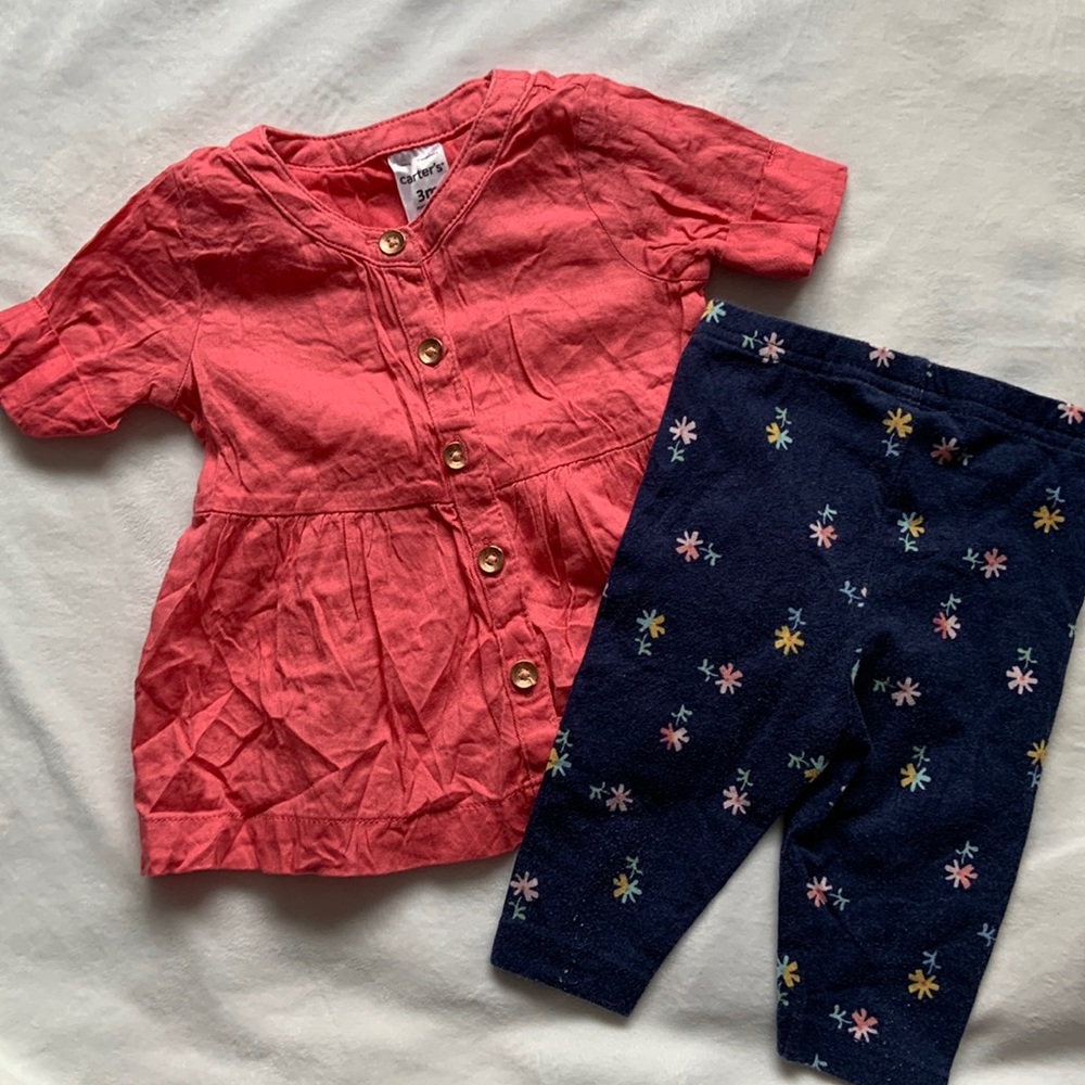Carter’s leggings and shirt outfit